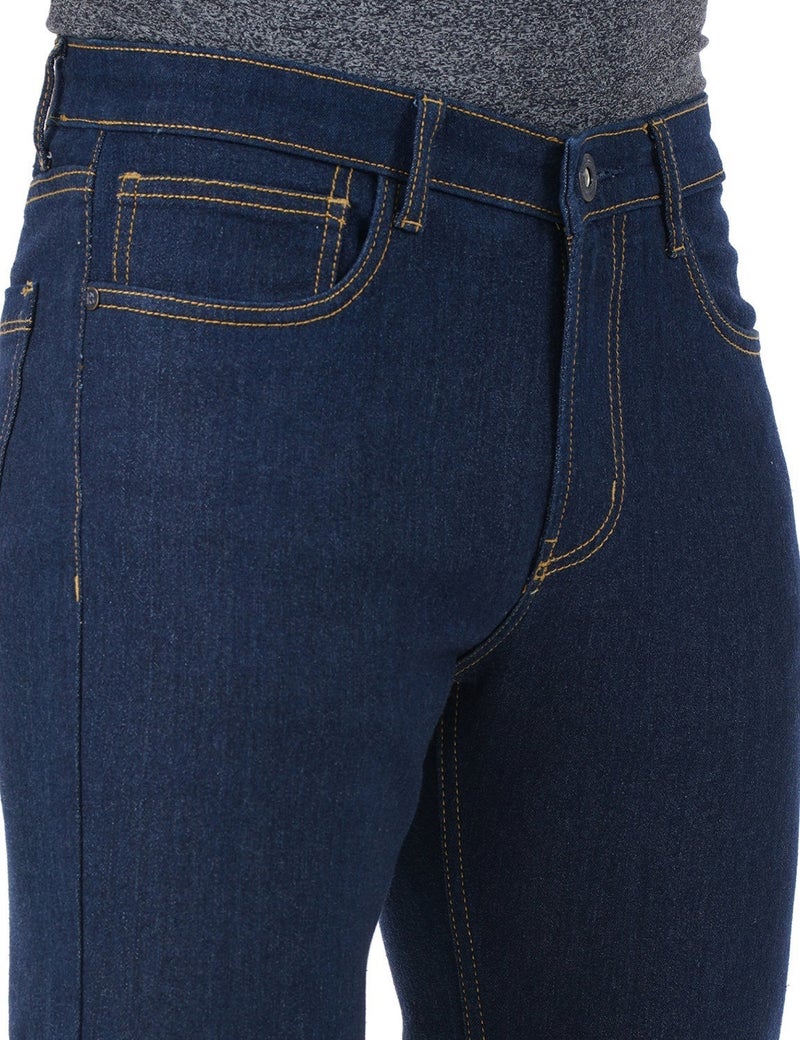 inkd جينز رجالي ضيق - متوسط الارتفاع | مزيج القطن | غرزة التباين | قماش قابل للتمدد | تصميم كلاسيك 5 بوكت - Image 5